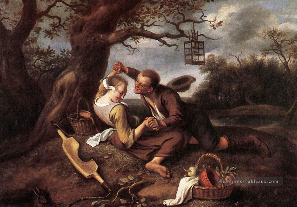Merry Couple néerlandais genre peintre Jan Steen Peintures à l'huile